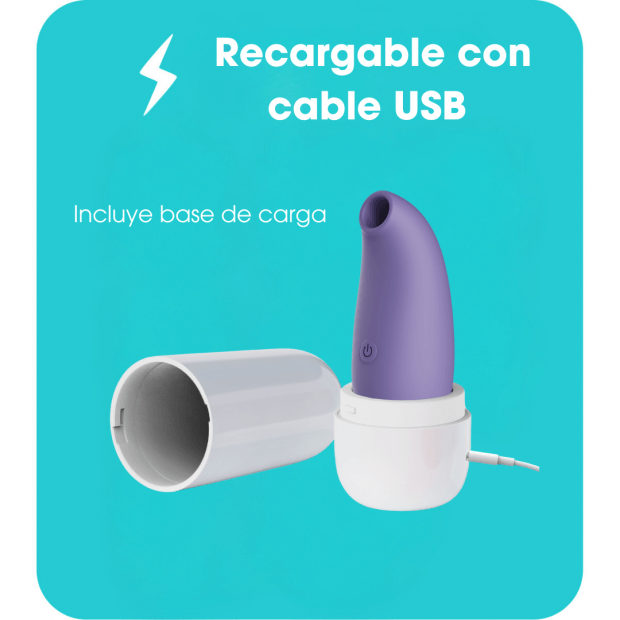 Succionador de Clitoris Lila con Estuche recargable