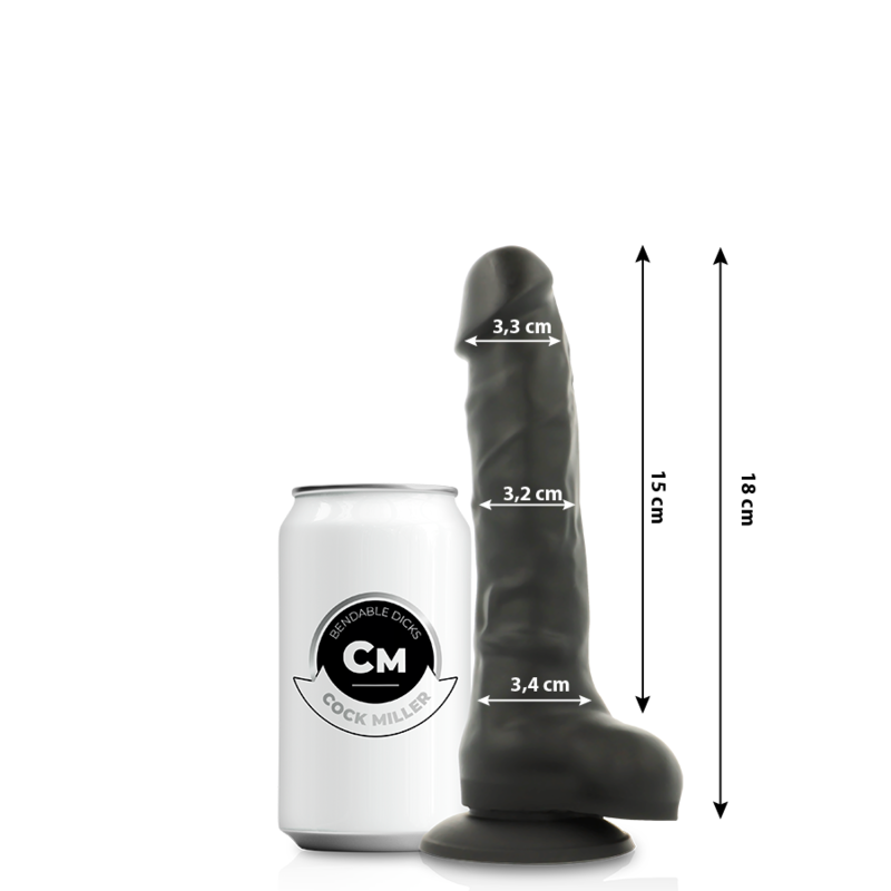 Dildo Realista Negro Con Ventosa Medidas