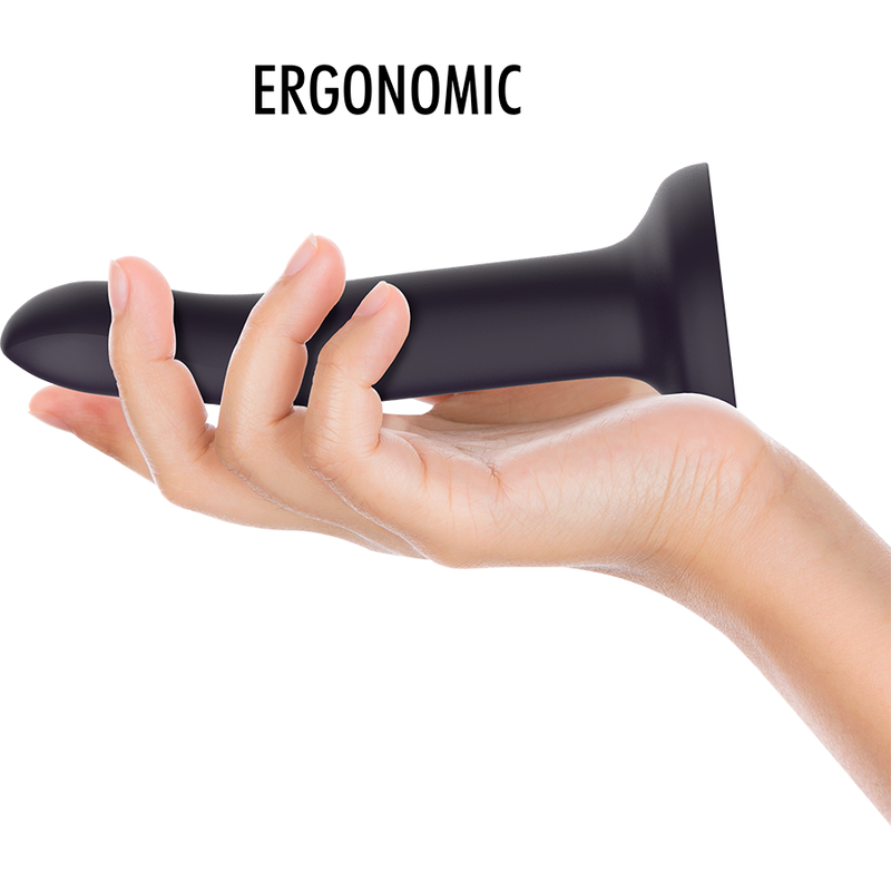 Dildo Negro Flexible Ventosa Ergonomico