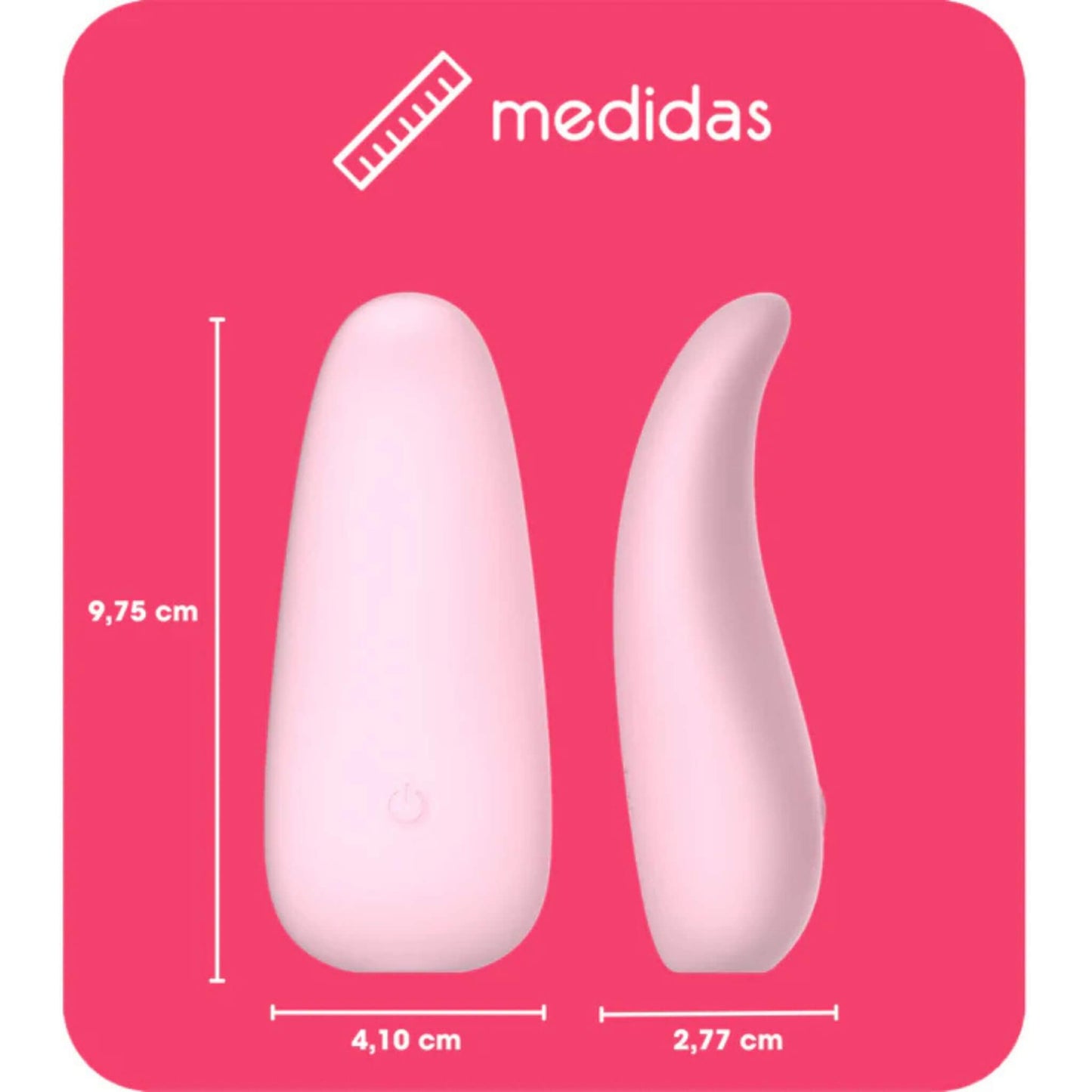 GEA Vibrador Clítoris Ergonómico Rosa Medidas