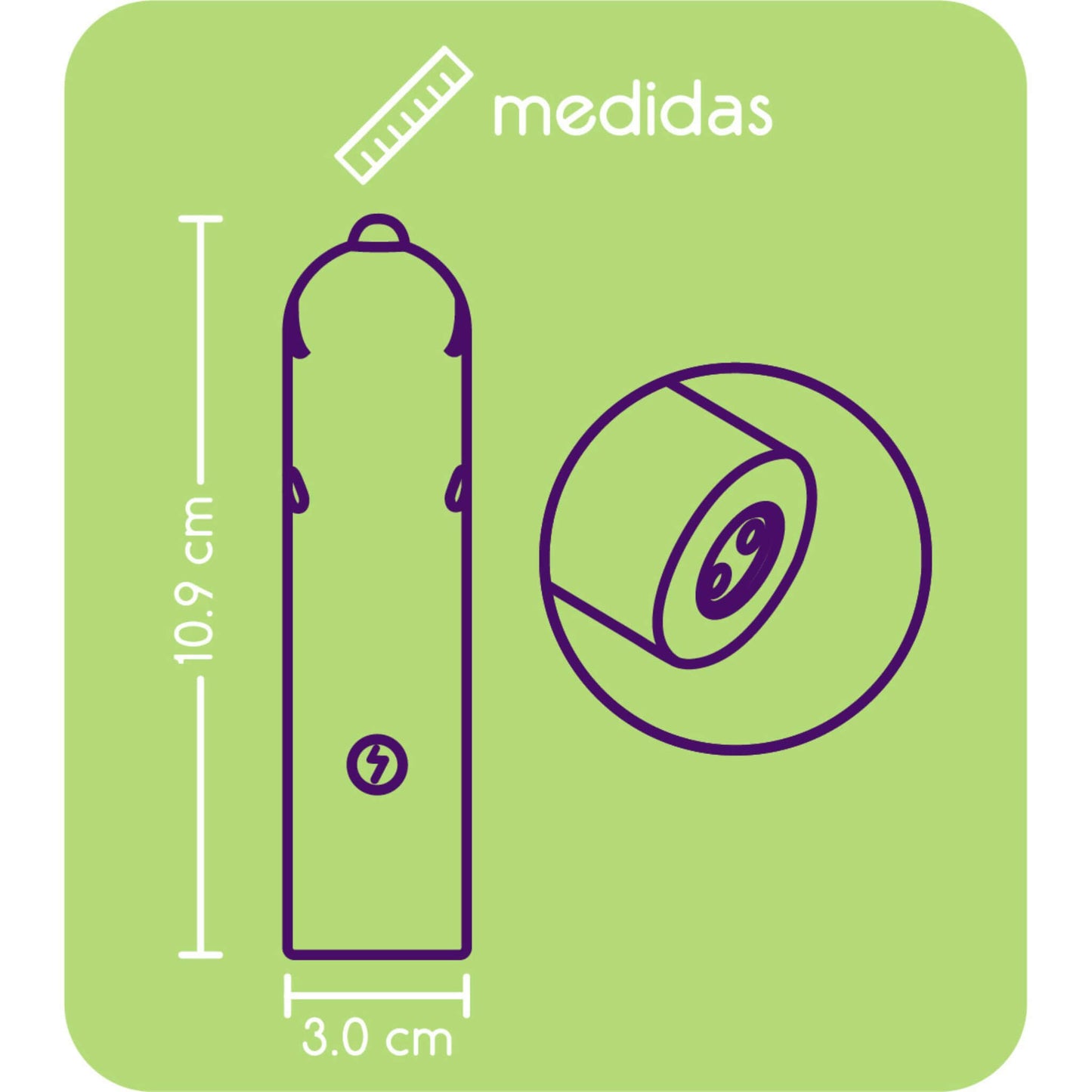 Bala Vibradora Consolador Medidas