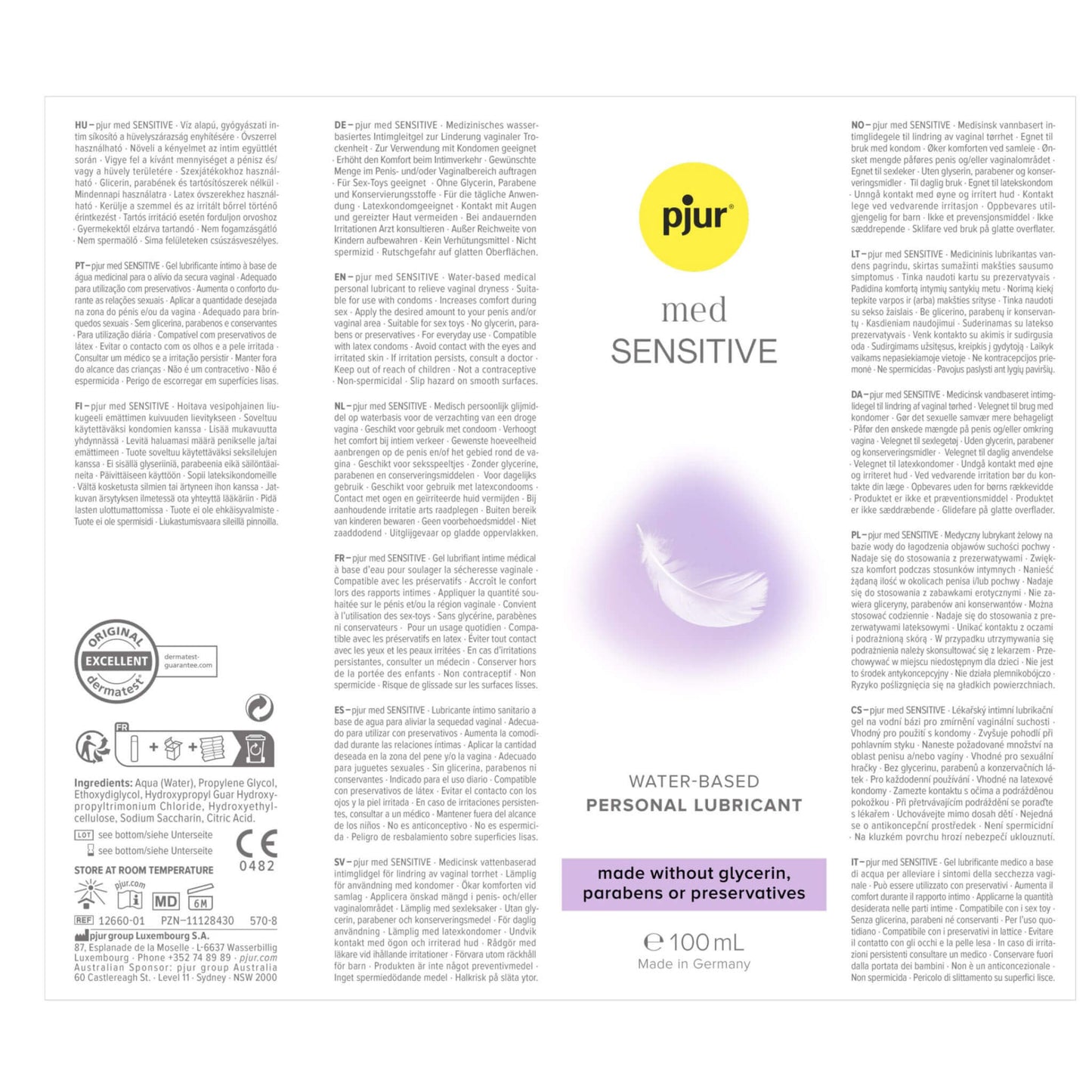 Pjur Med Sensitive Lubricante Base Agua Instrucciones