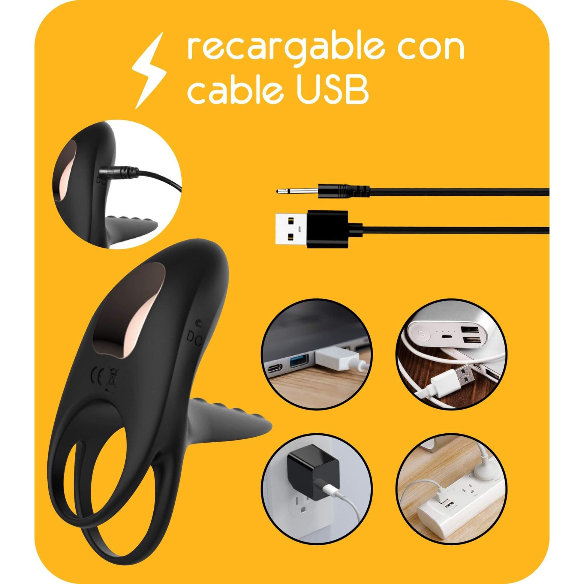 Anillo Vibrador Sexual Para Pene Recargable