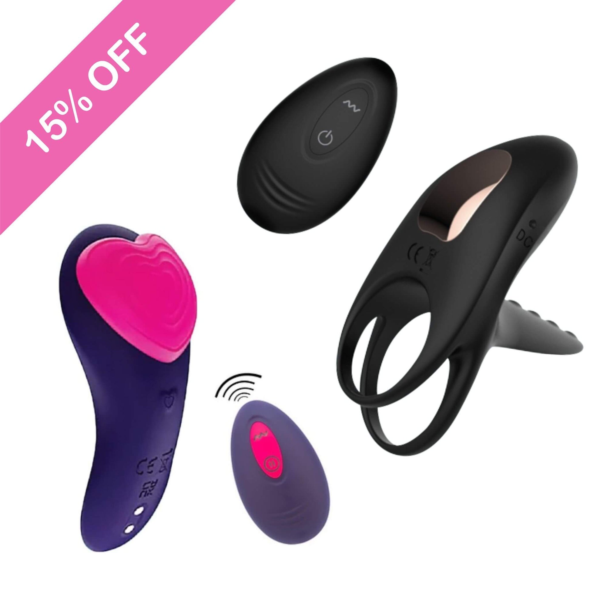 Pack para parejas vibrador bragas y anillo vibrador control remoto