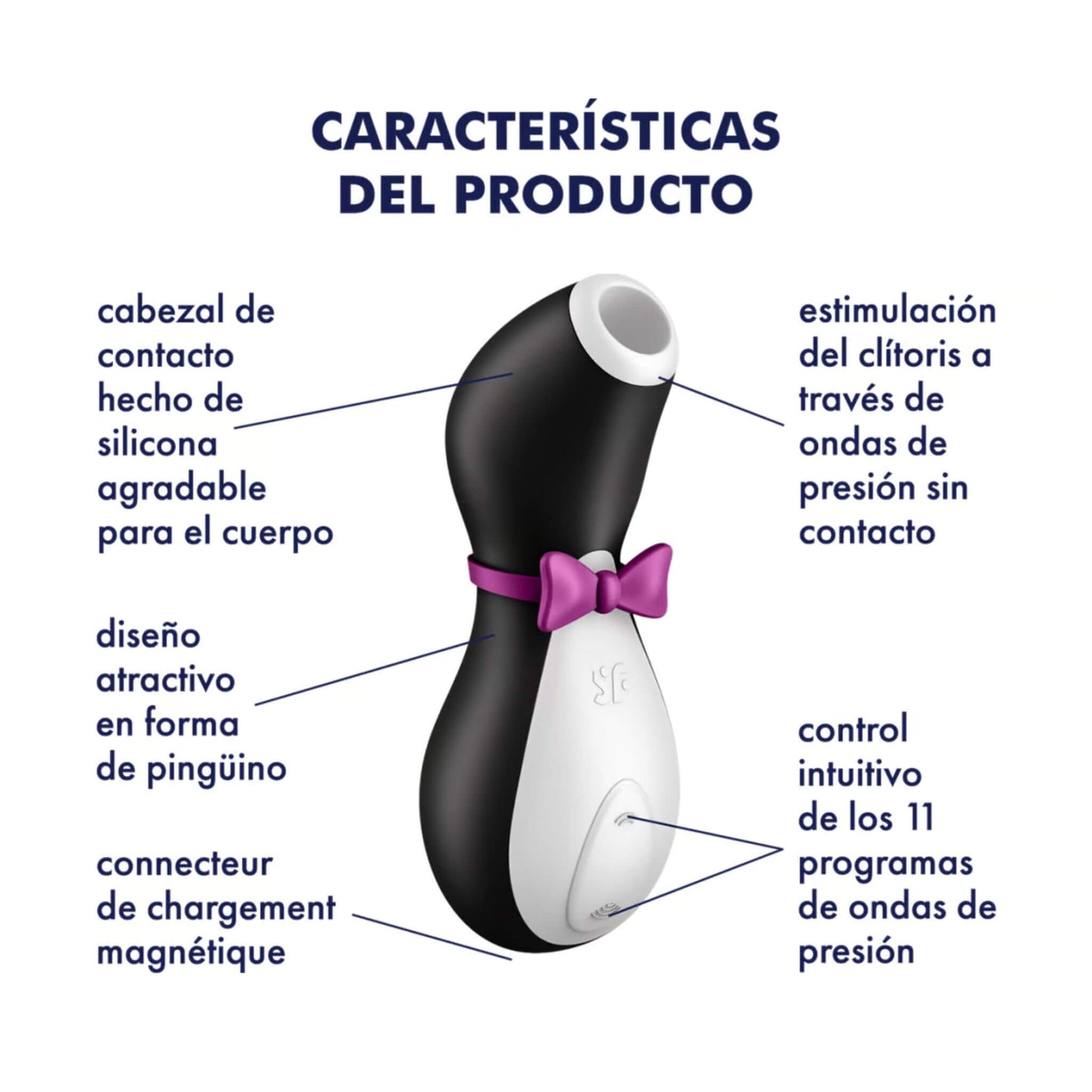Satisfyer Penguin Succionador de Clitoris Caracteristicas