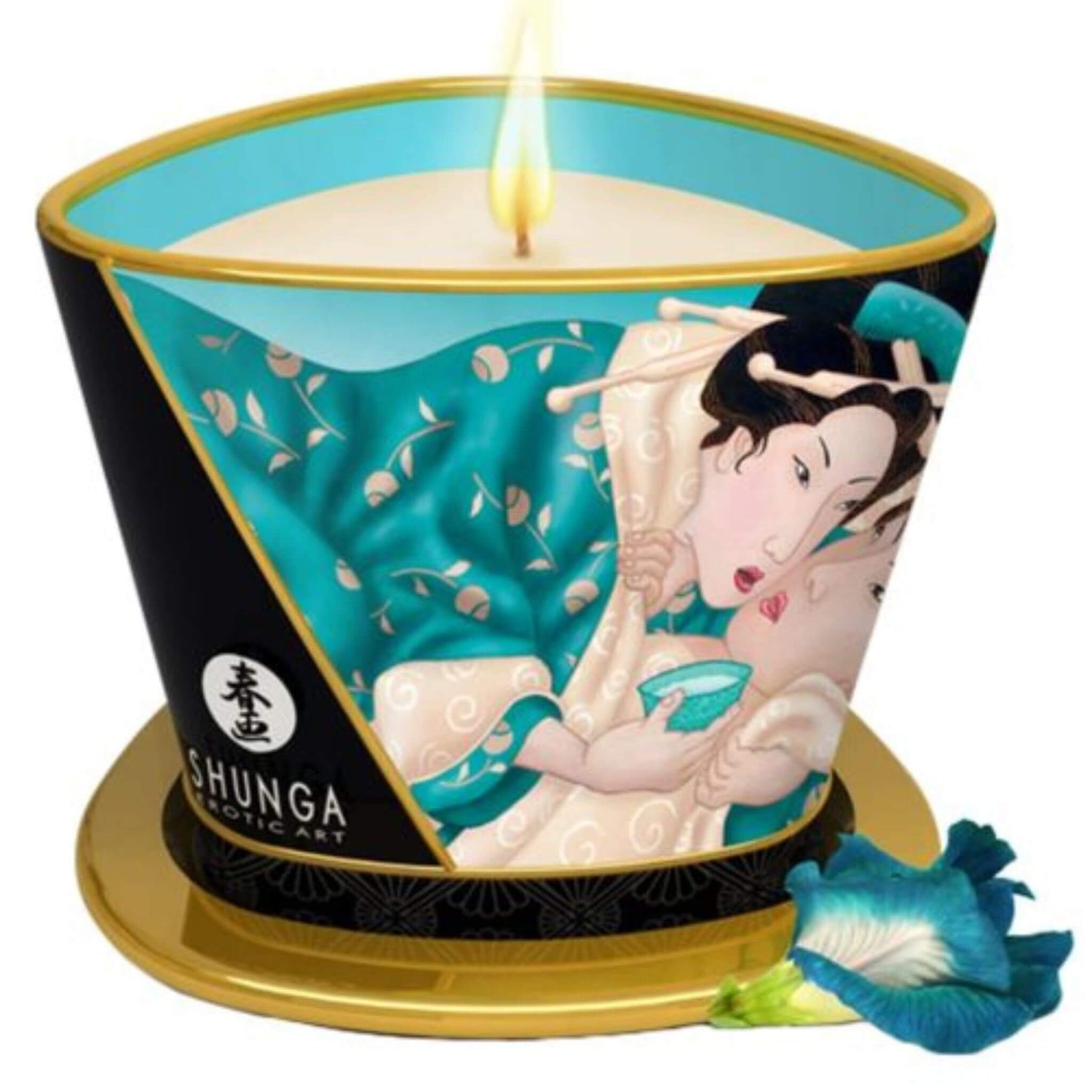 Shunga Vela de Masaje Aceite Flor de La Isla