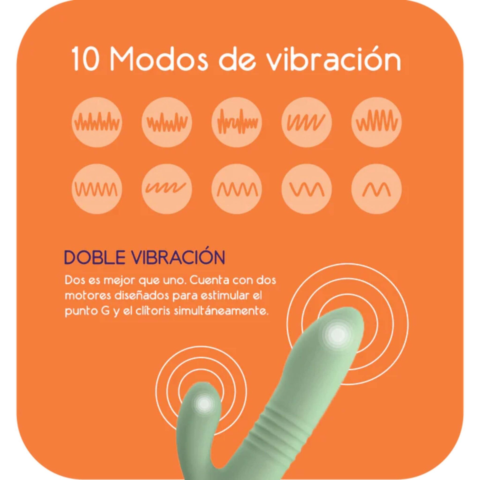 Vibrador Doble Conejito 10 Modos Vibracion Punto G