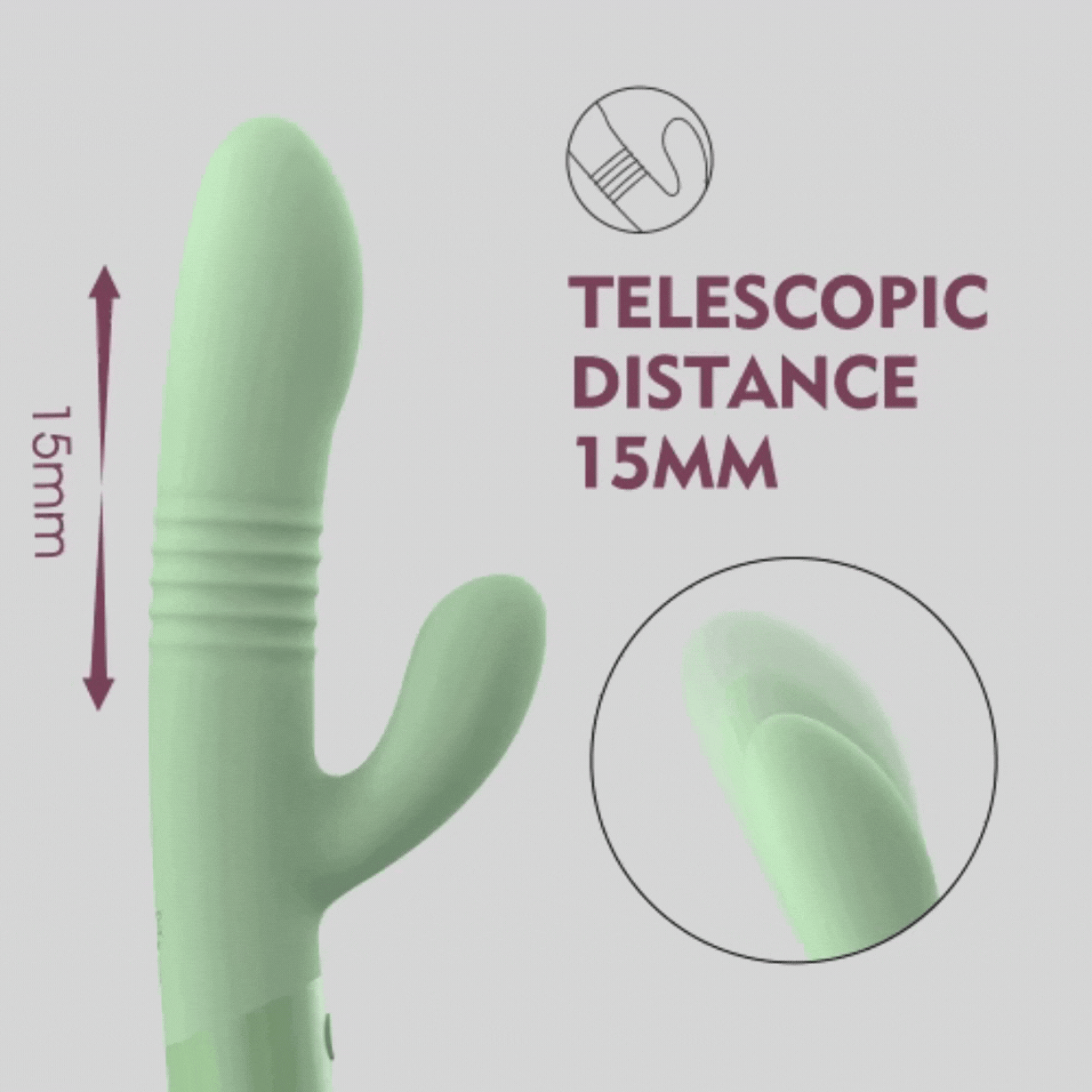 Vibrador Doble Conejito movimiento telescópico