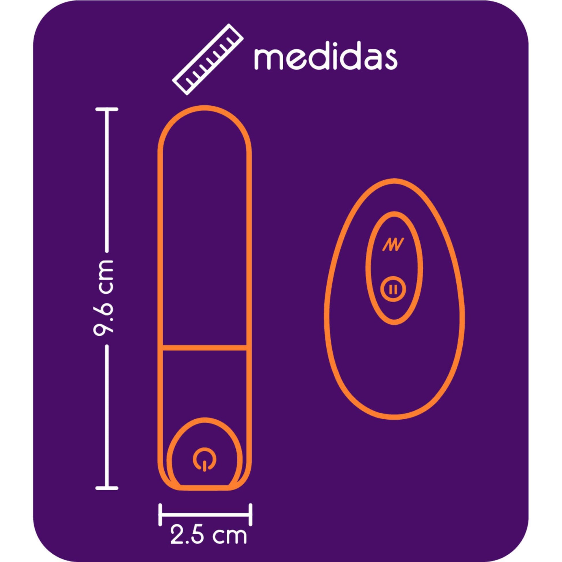 Bala Vibradora Control Remoto Medidas
