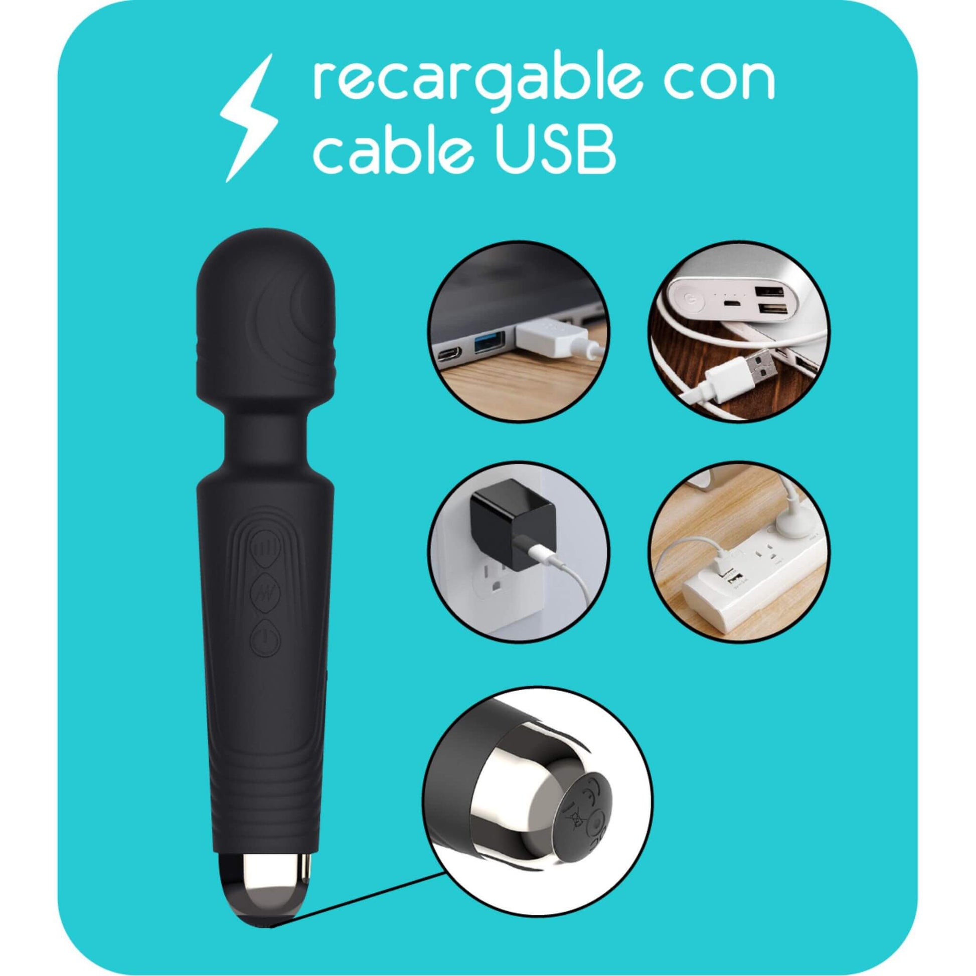 Masajeador Vibrador Microfono Recargable