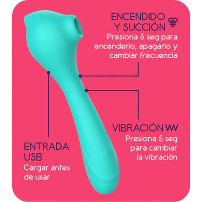 Vibrador Punto G y Succionador de Clítoris Instrucciones