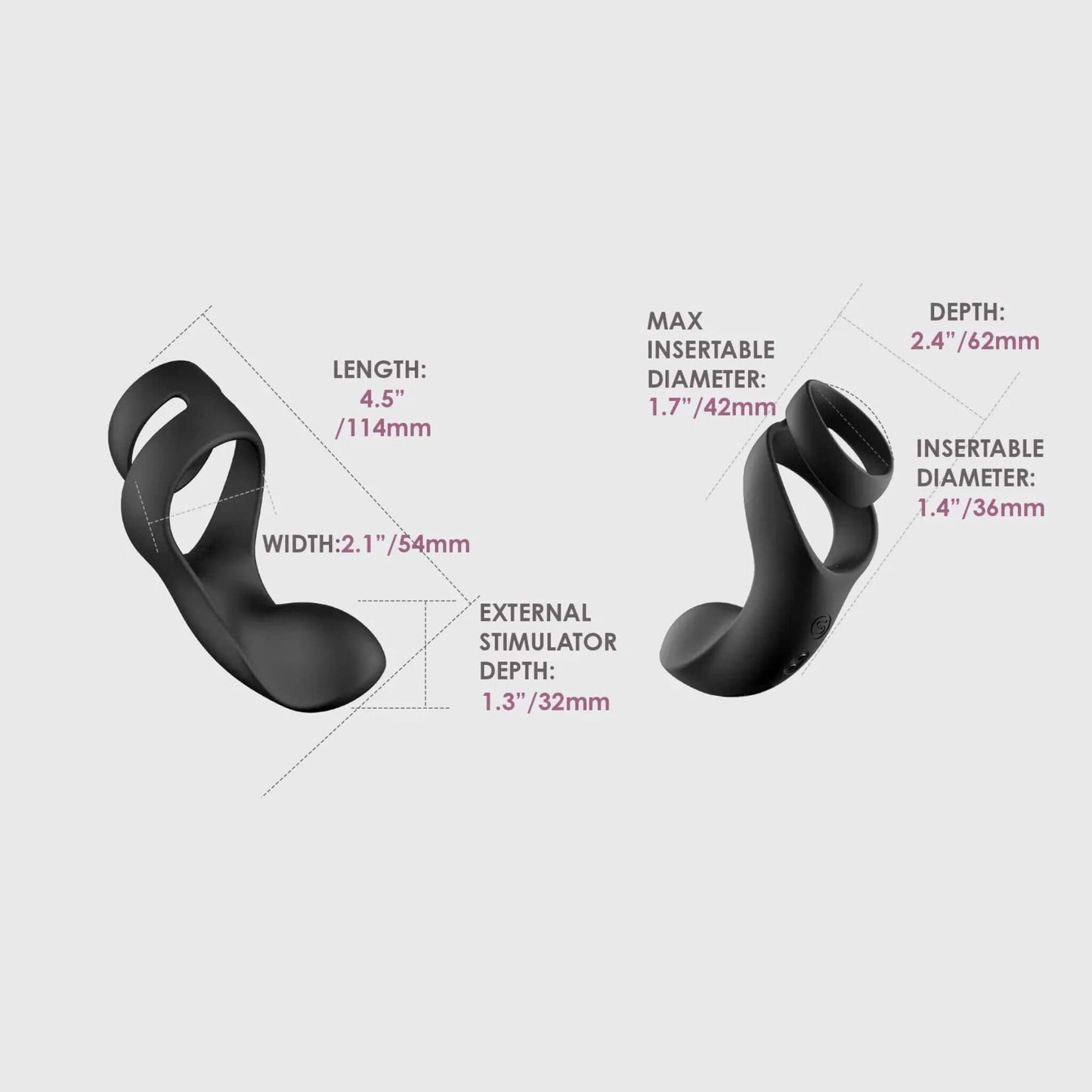 Anillo Vibrador Doble Preineal Medidas