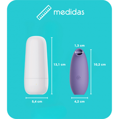 Succionador de Clitoris Lila con Estuche recargable Medidas
