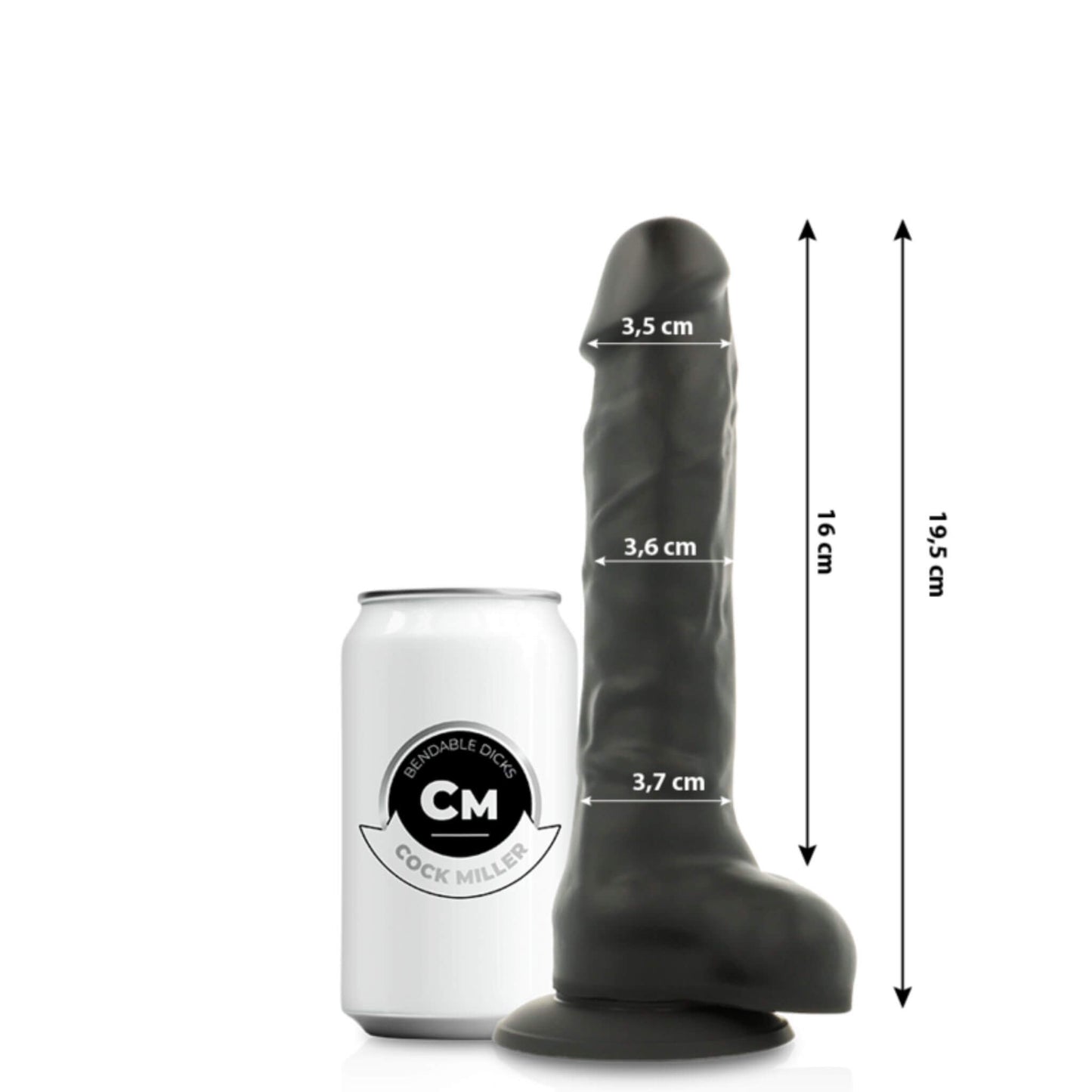 Dildo Realista Negro Con Ventosa Medidas