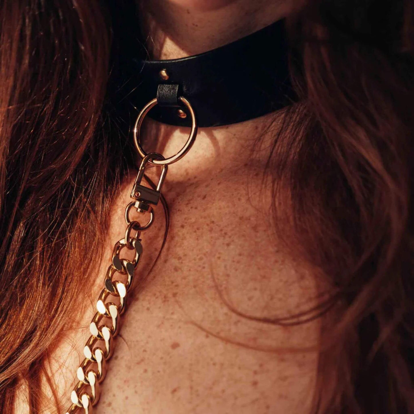 Collar con Correa BDSM Cuero Vegano