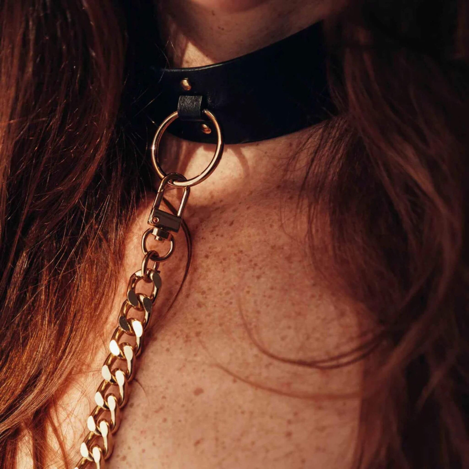 Collar con Correa BDSM Cuero Vegano