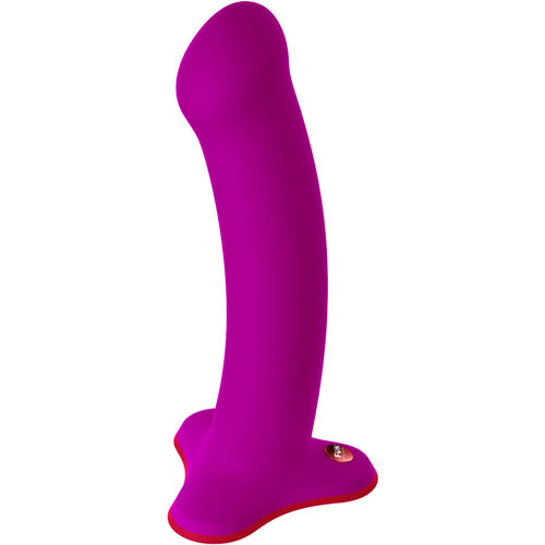 Dildo Magnum morado de Fun Factory de perfil, con base de ventosa
