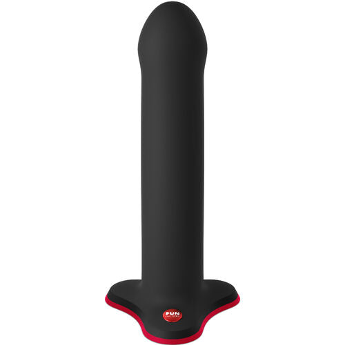 Dildo Magnum negro de frente, con la base ancha y la ventosa