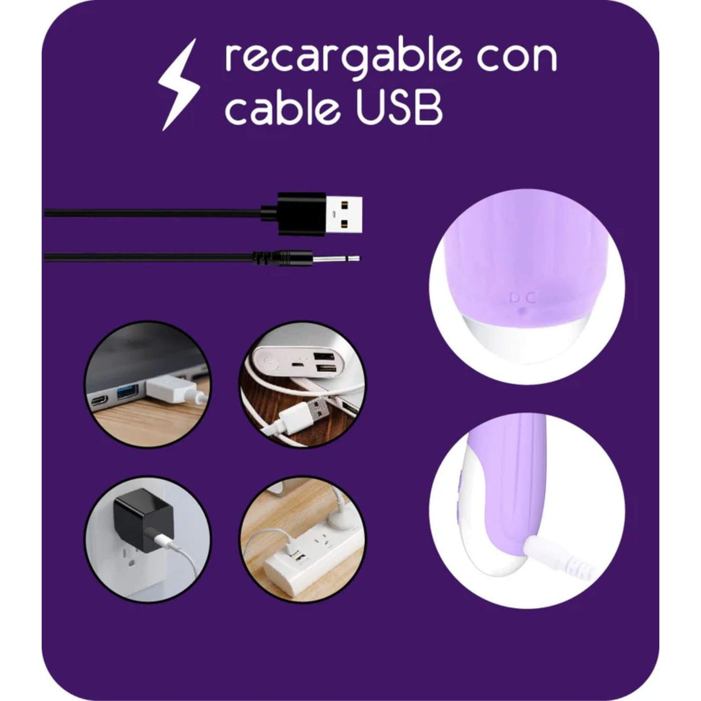 Consolador Vibrador Conejo Doble Recargable