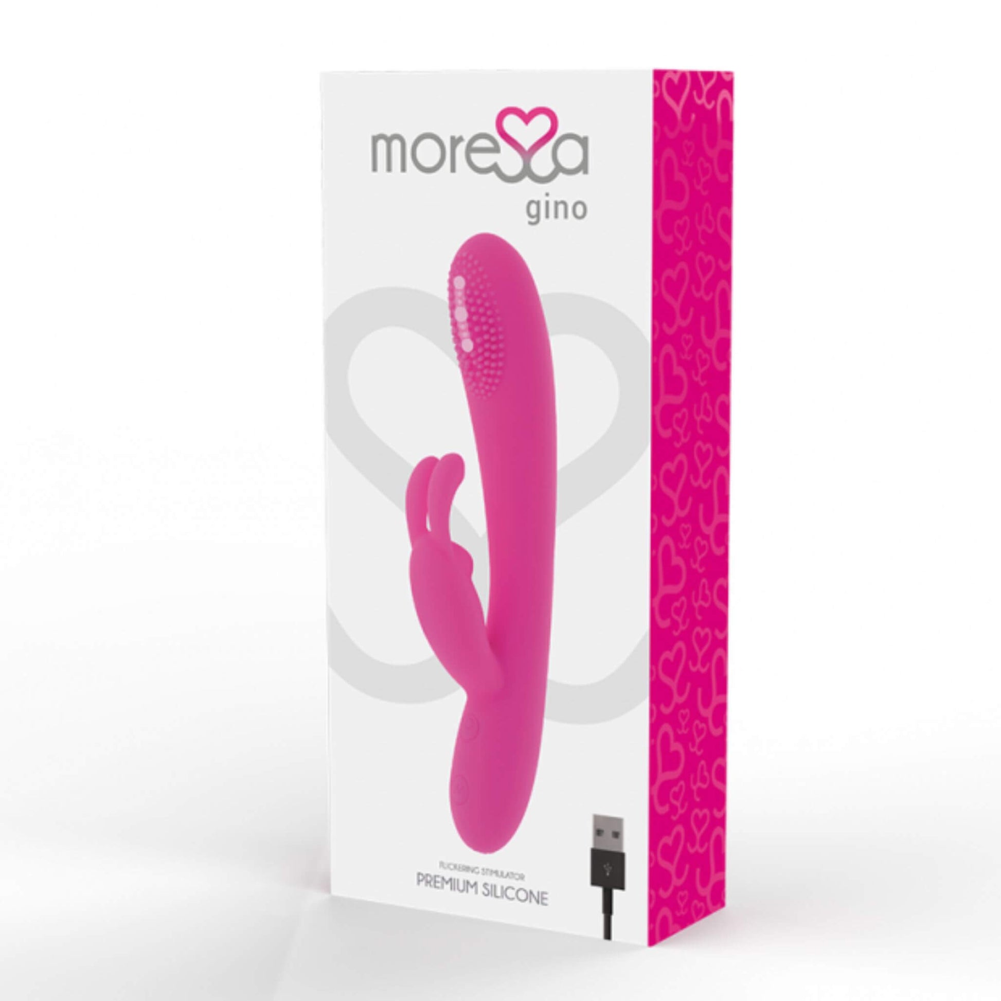 Consolador Vibrador Conejo Doble Recargable Rosa Empaque