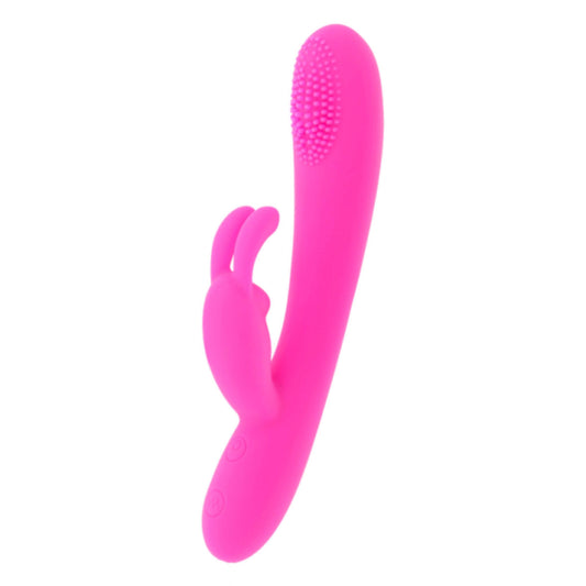 Consolador Vibrador Conejo Doble Recargable Rosa