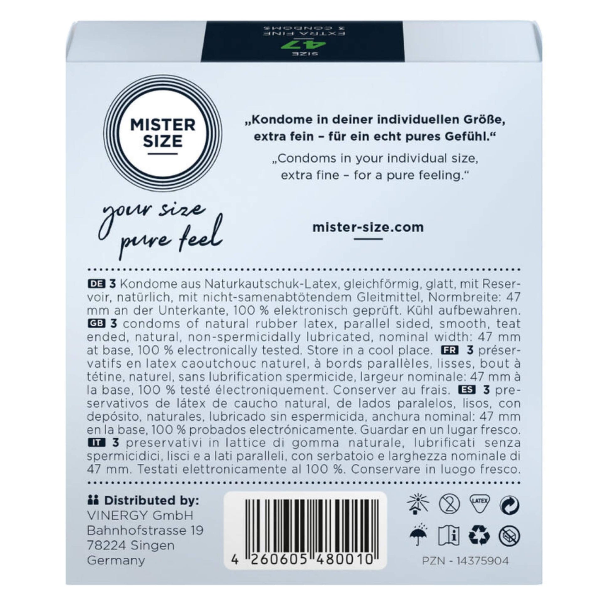 Condones Preservativos Masculino Caja Talla 47