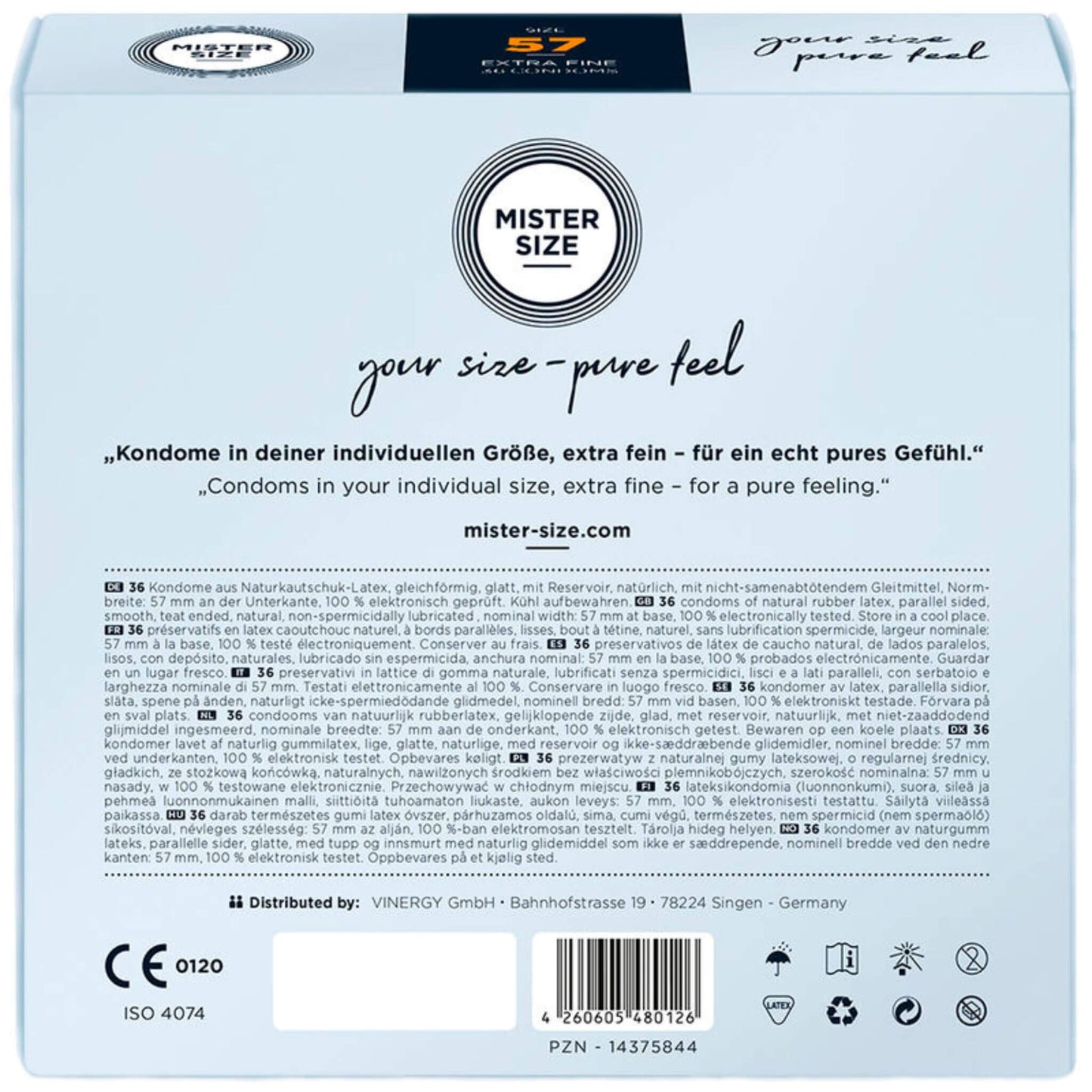Condones Preservativos Masculino Caja Talla 57