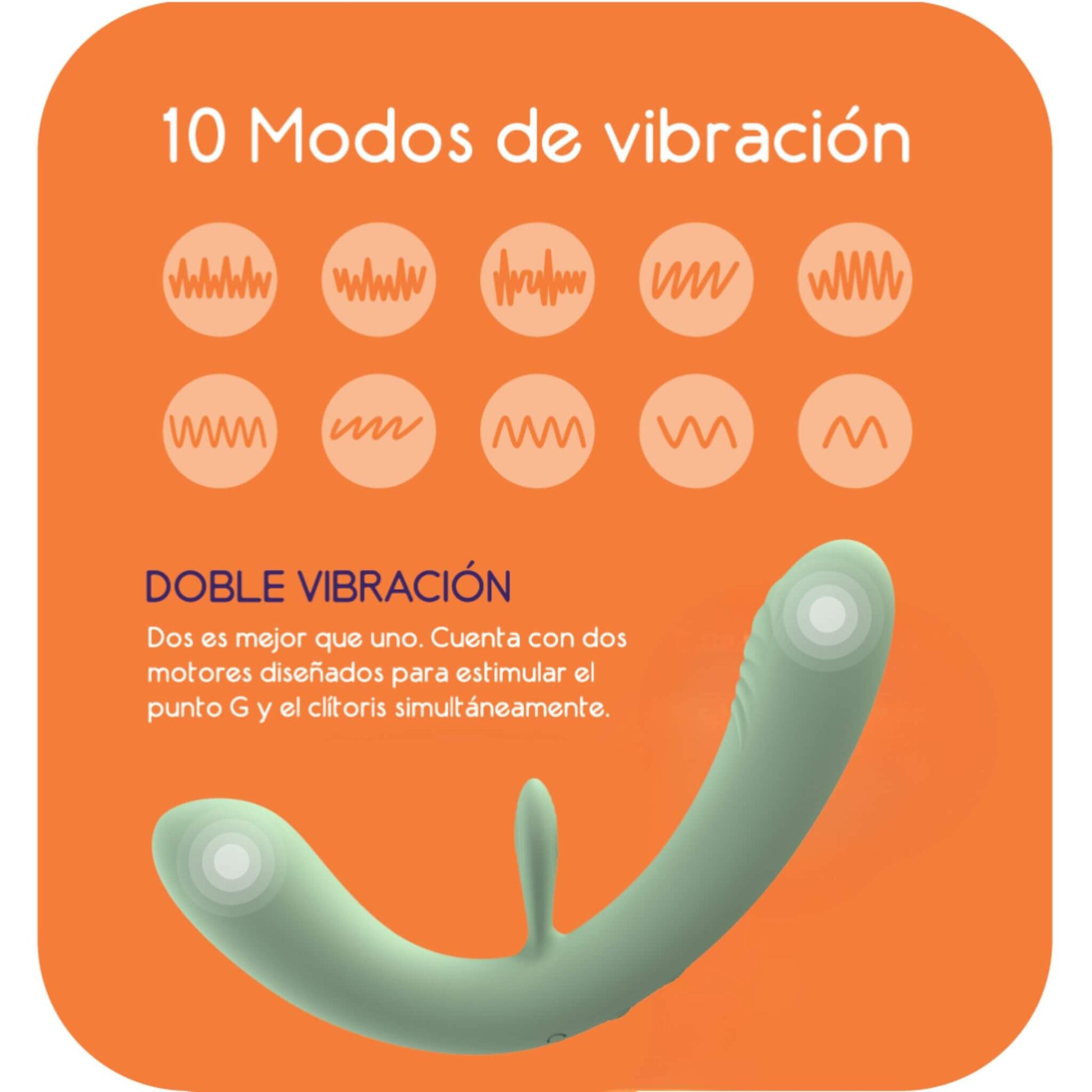Dildo Doble Vibrador 10 Modos Vibracion