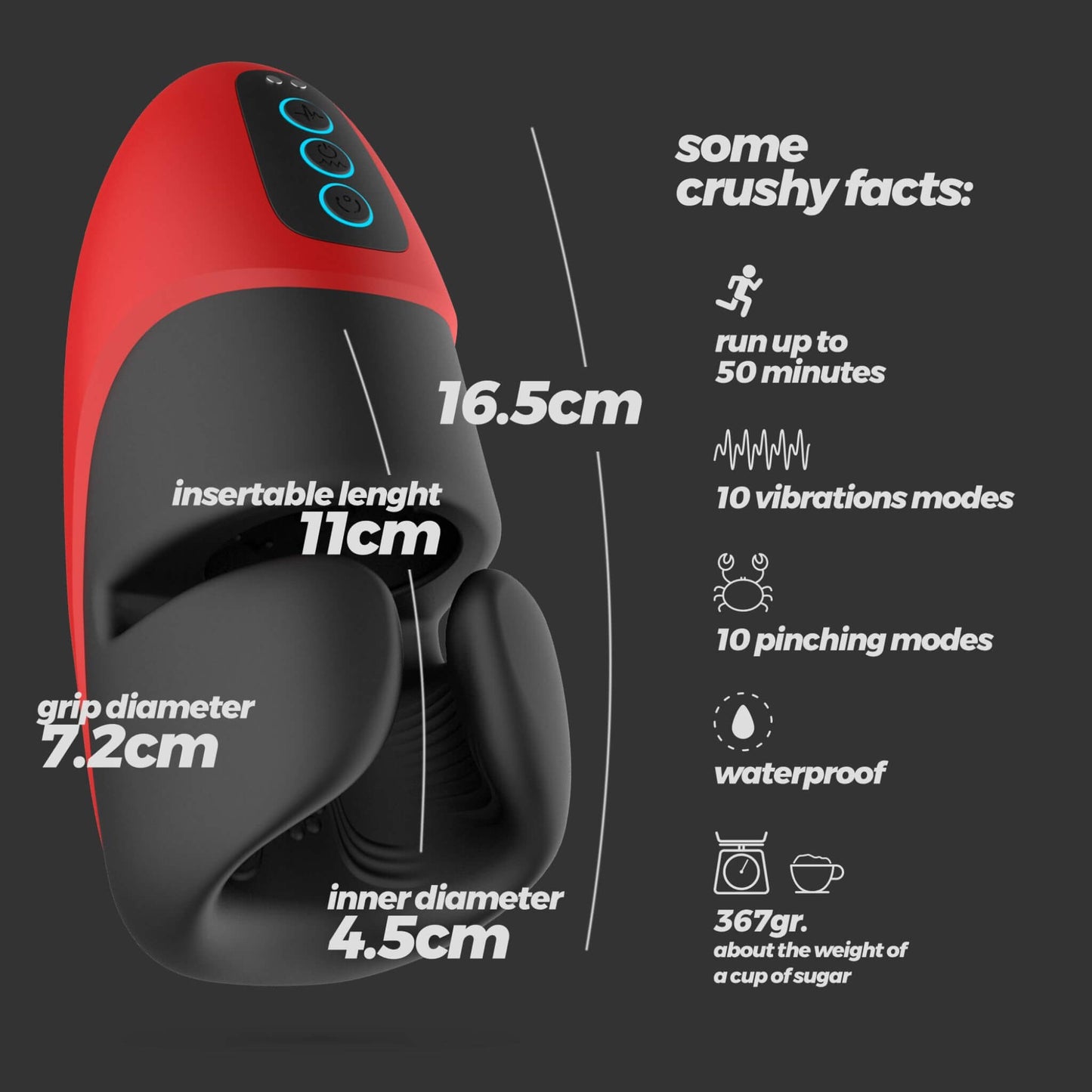 Masturbador Masculino Hombre Automatico Vibrador Medidas