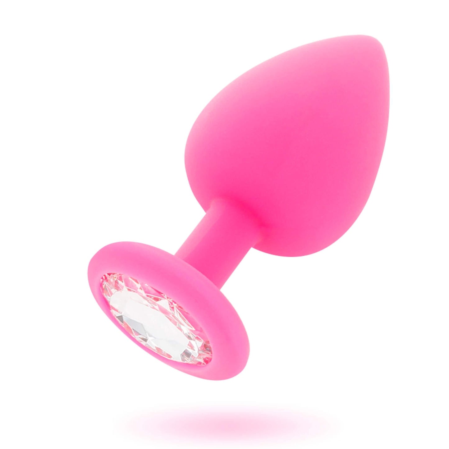 Plug anal Shelki talla S en rosa, silicona médica con base en diamante