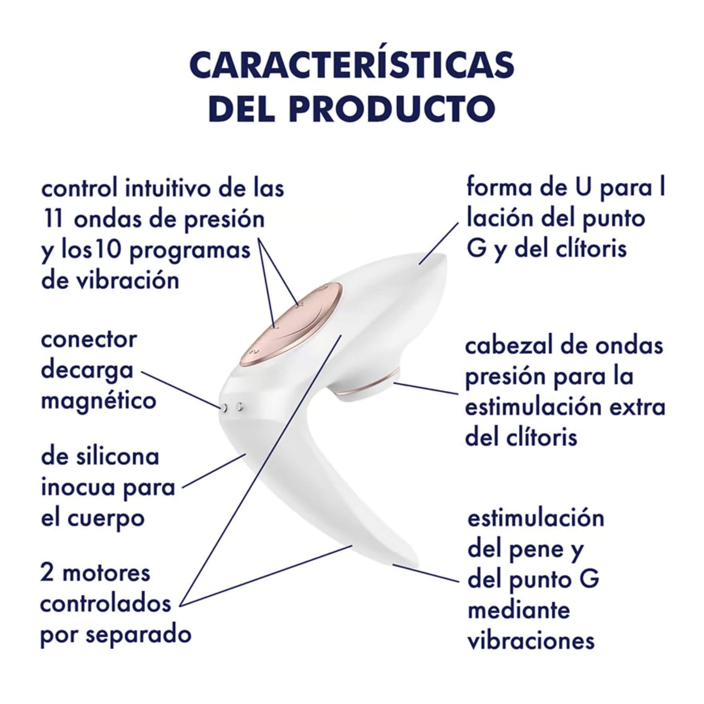 Satisfyer Succionador de Clitoris Vibrador Doble Parejas Caracteristicas