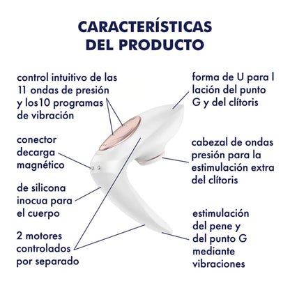 Satisfyer Succionador de Clitoris Vibrador Doble Parejas Caracteristicas