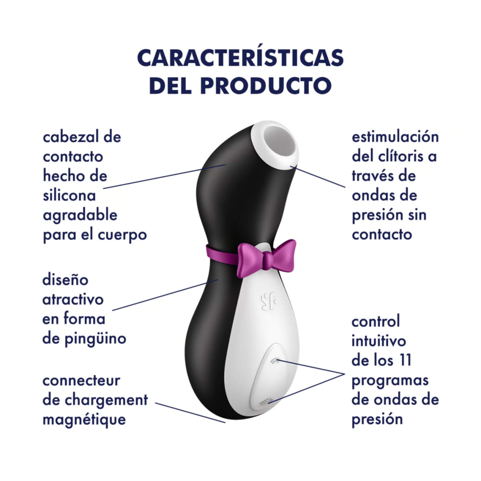 Satisfyer Penguin Succionador de Clitoris Caracteristicas