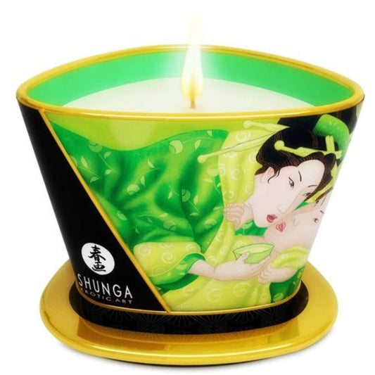 Shunga Vela de Masaje Aceite Te Verde