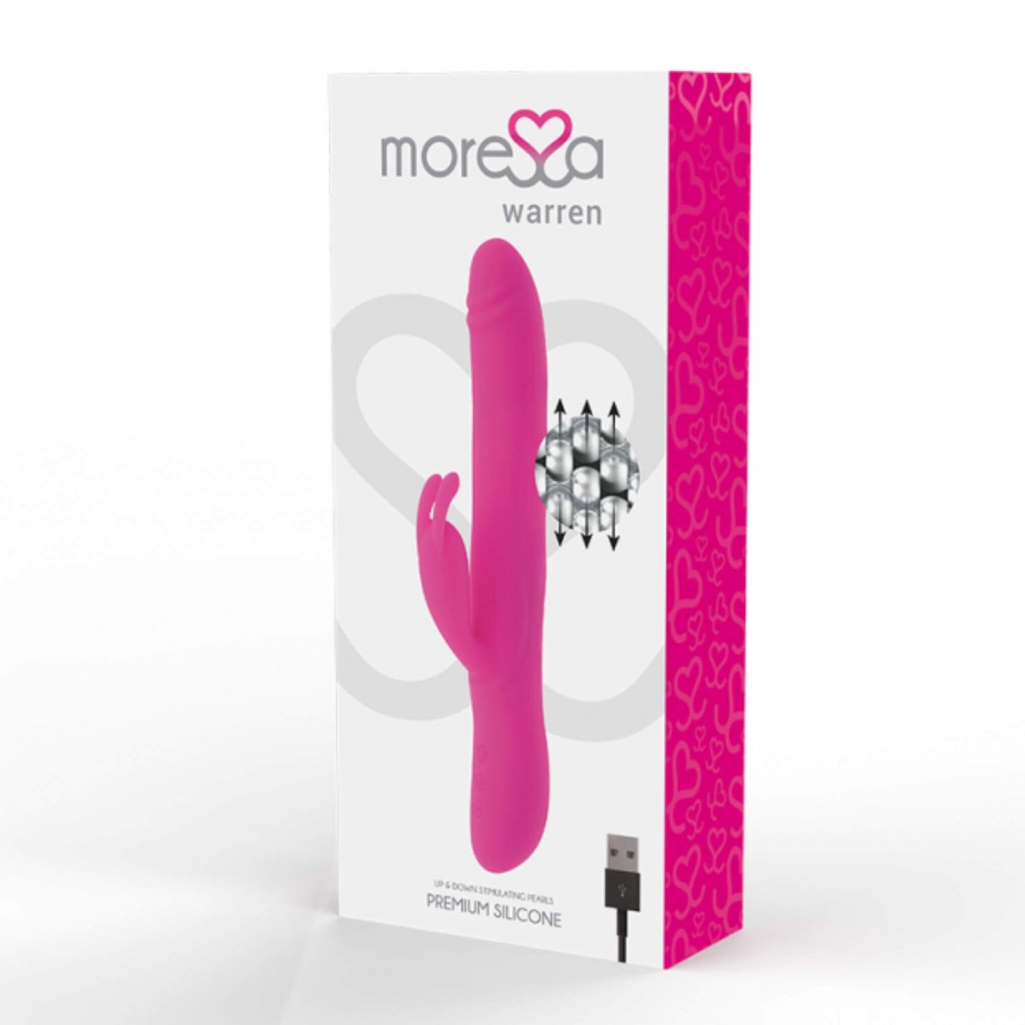 Consolador Vibrador Conejo Doble Rotacion Rosa Empaque