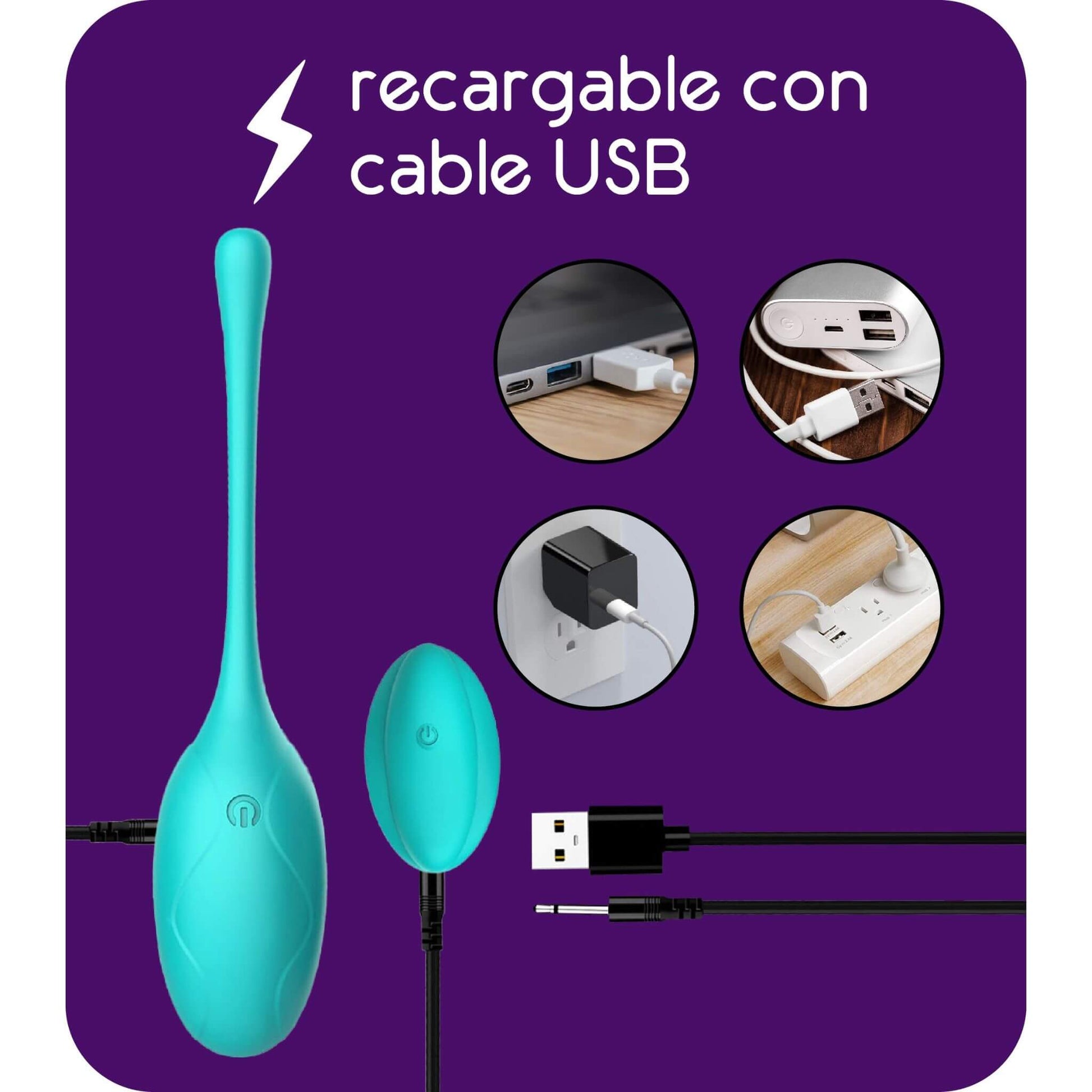 Huevo Vibrador Sexual Erótico a Distancia Control Remoto Recargable