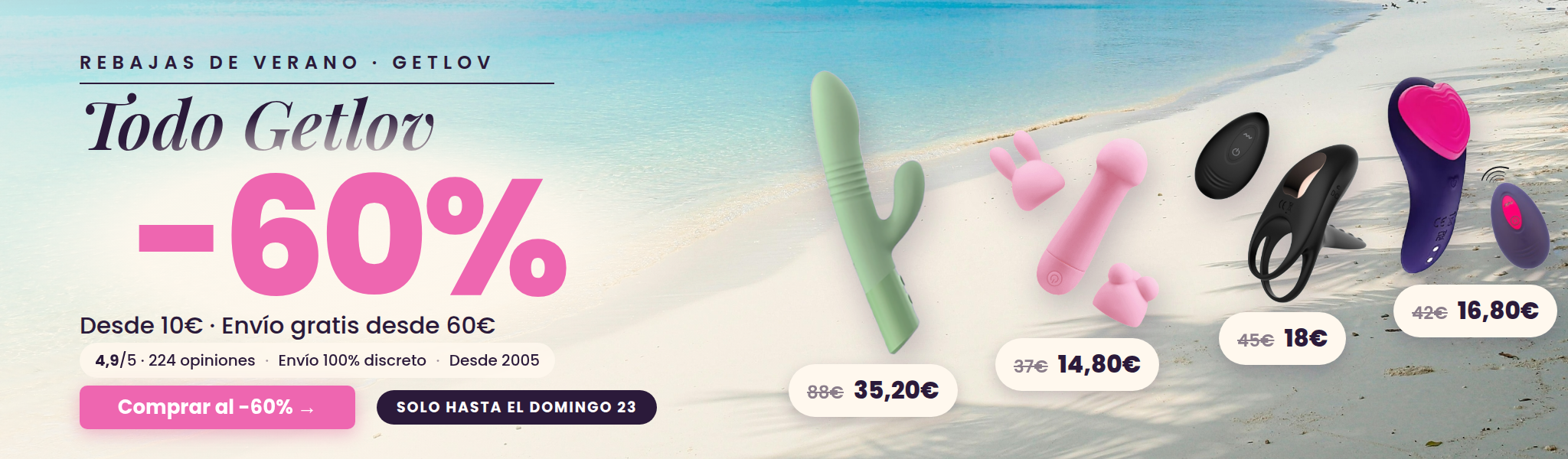 Rebajas de verano: todos los juguetes Getlov al -60%, desde 10 €. Envío gratis desde 60 €. Hasta el domingo 23 de agosto.