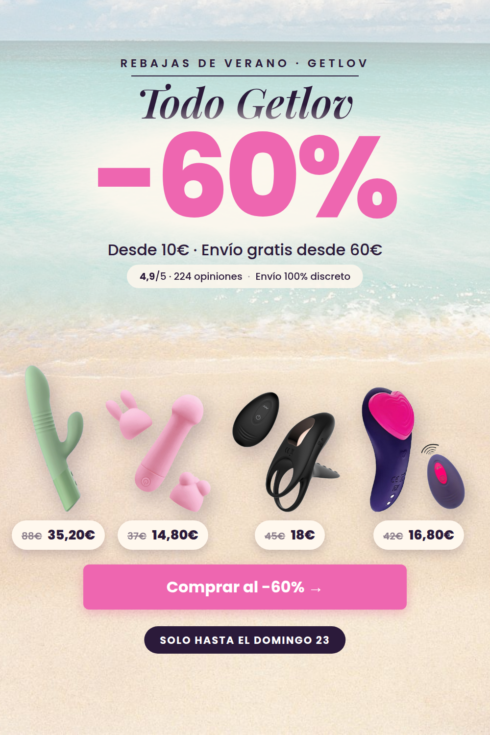 Rebajas de verano: todos los juguetes Getlov al -60%, desde 10 €. Envío gratis desde 60 €. Hasta el domingo 23 de agosto.