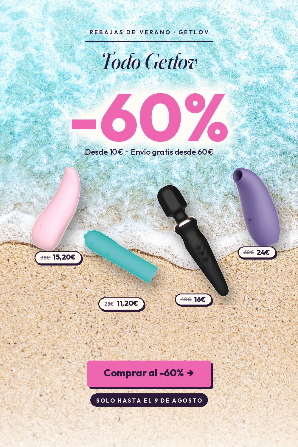 Rebajas de verano Getlov al 60%: GEA, KEMO, LUA y CLIO desde 10€