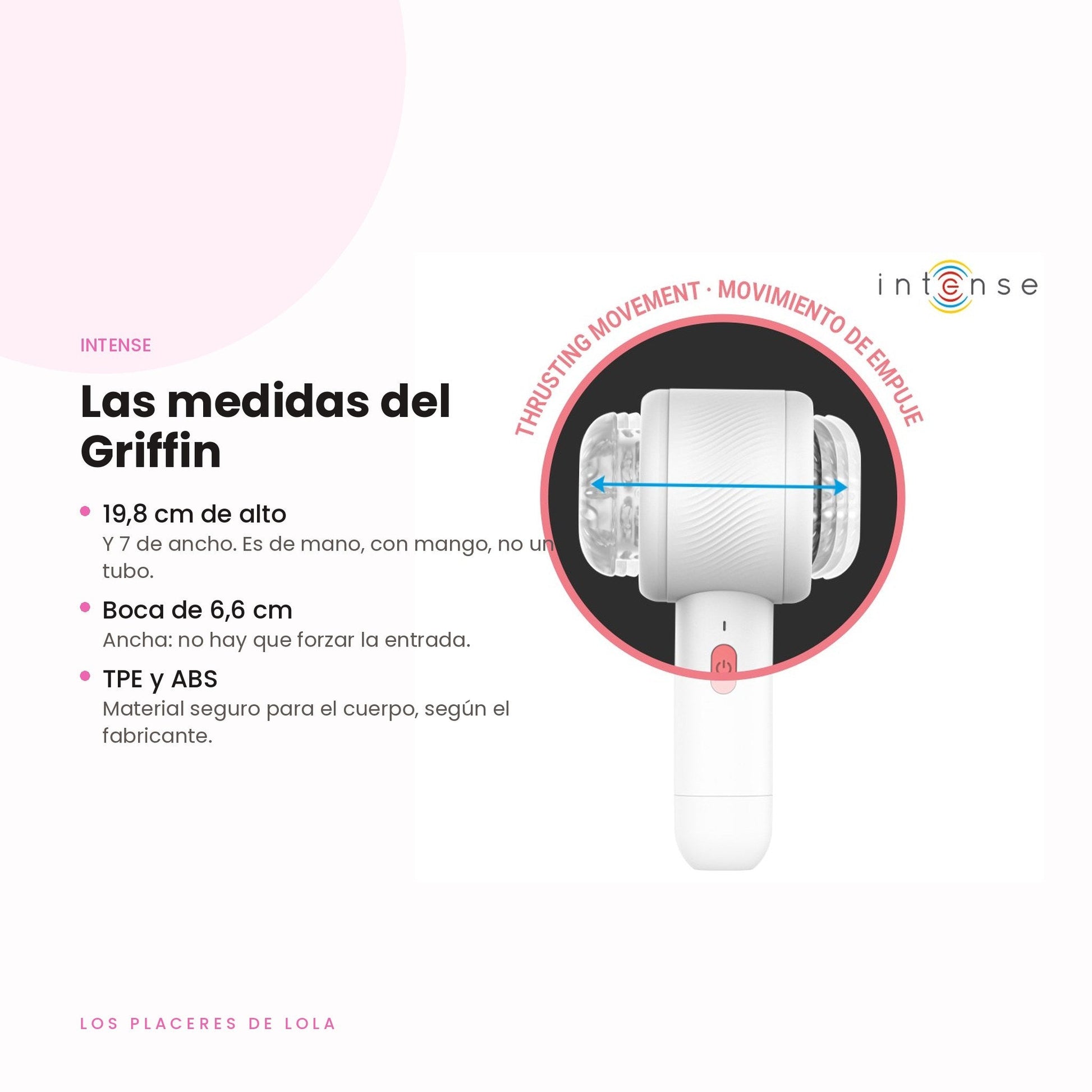 Medidas del Griffin: 19,8 cm de alto, boca de 6,6 cm, TPE y ABS