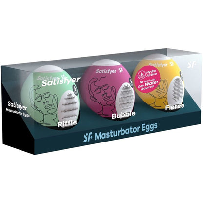 Caja de tres huevos masturbadores Satisfyer
