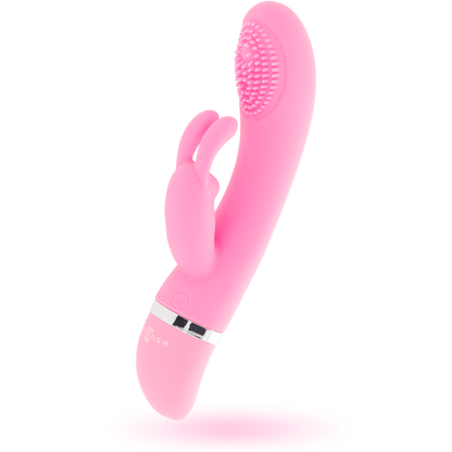 Vibrador rabbit Susy en silicona rosa, cuerpo entero