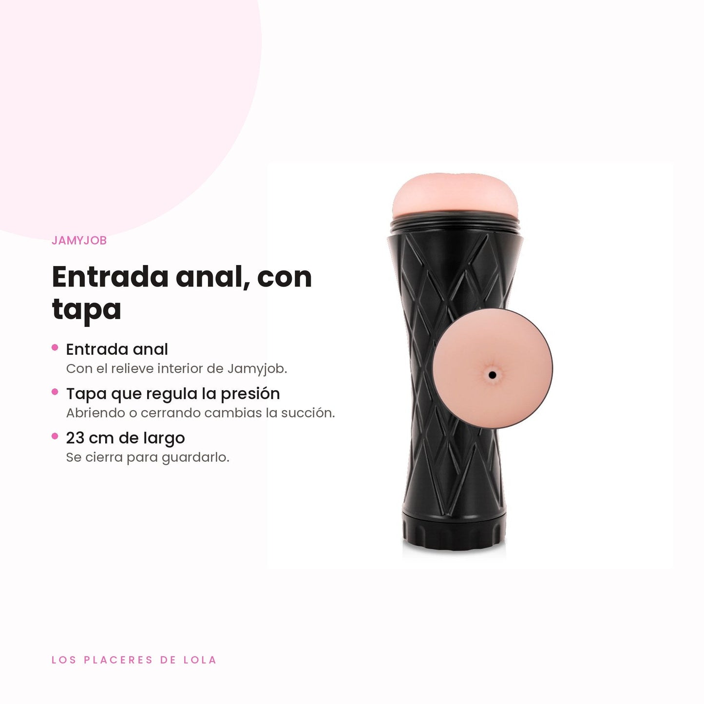 El Booty de Jamyjob regula la presión con su tapa y mide 23 cm