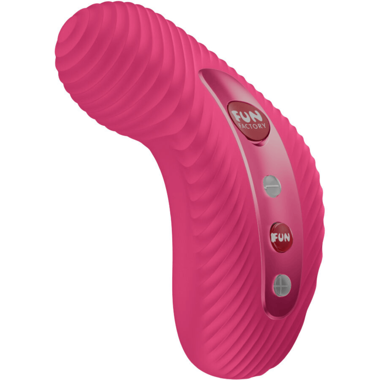 LAYA III frambuesa de perfil: panel de botones y forma ergonómica