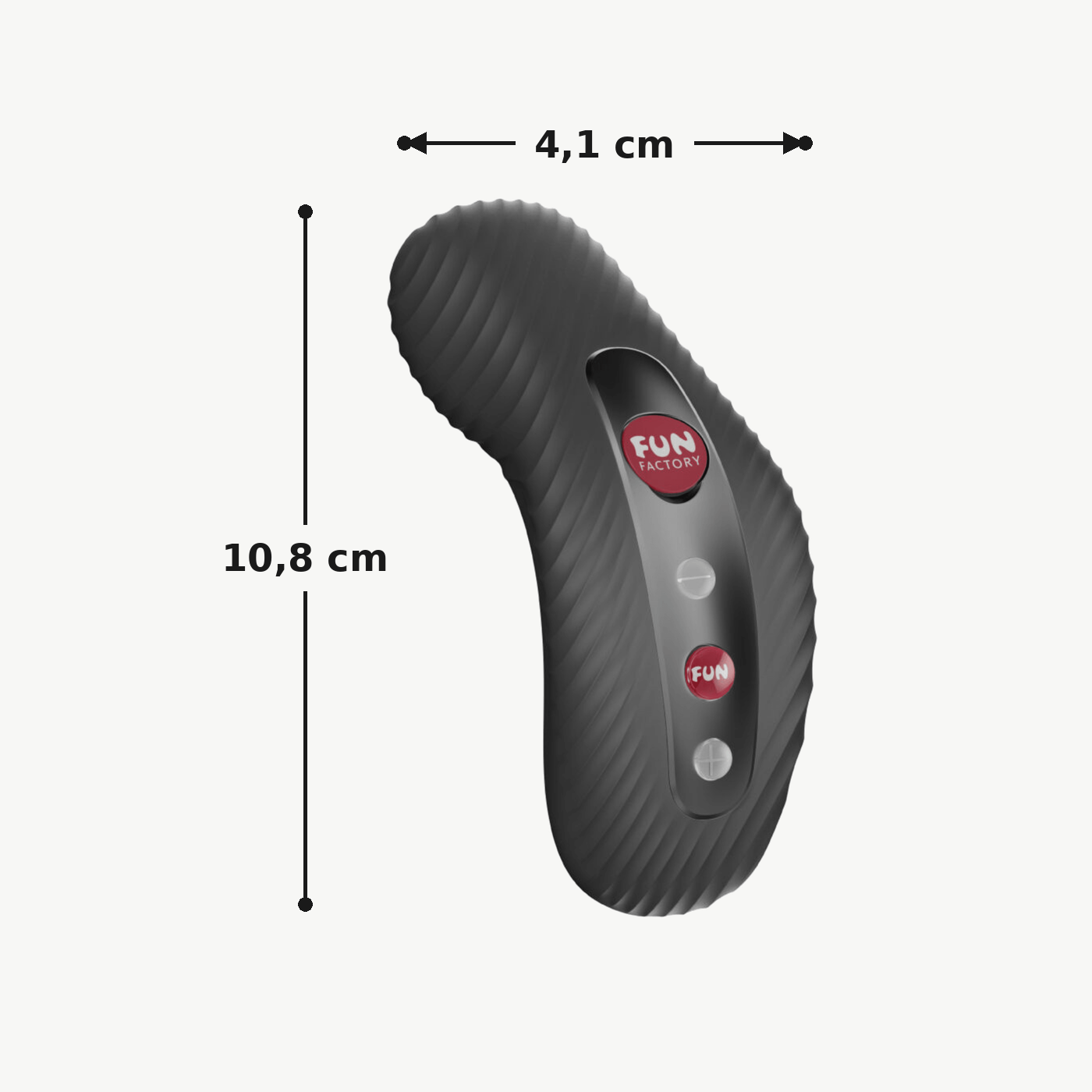Medidas del LAYA III negro: 10,8 cm de largo por 4,1 cm de ancho