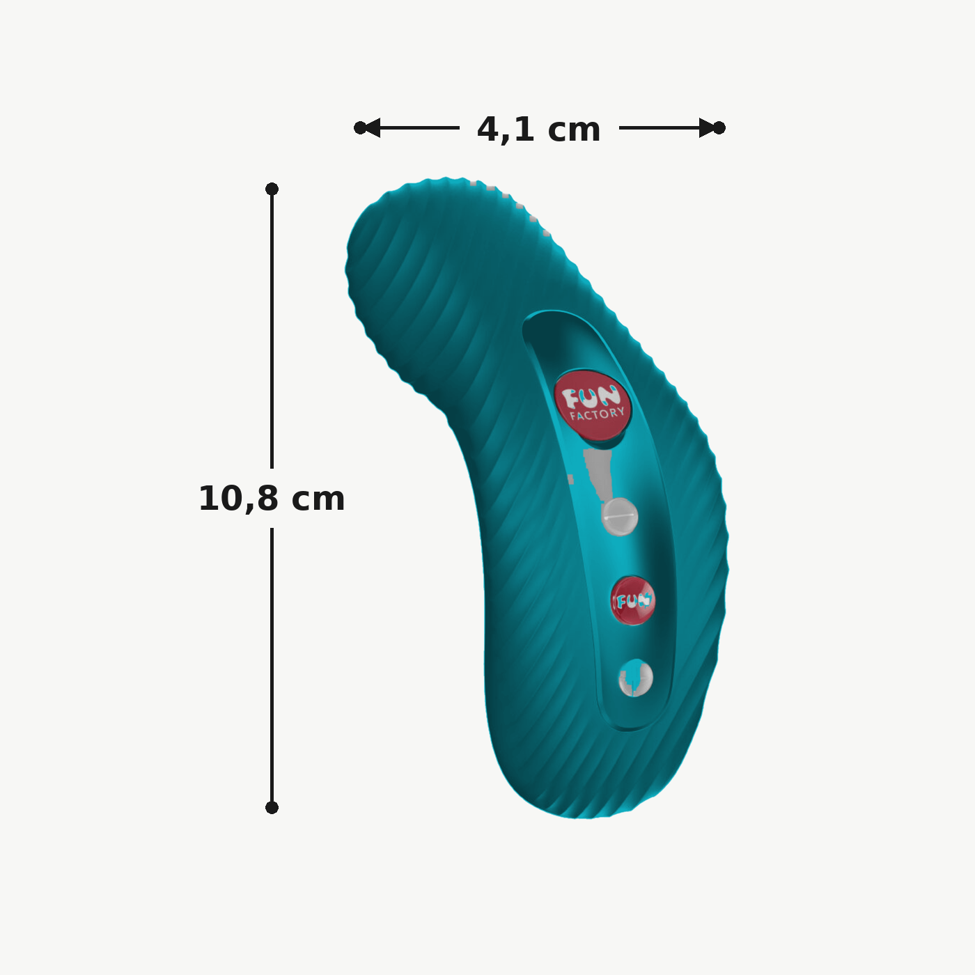Medidas del LAYA III verde: 10,8 cm de largo por 4,1 cm de ancho