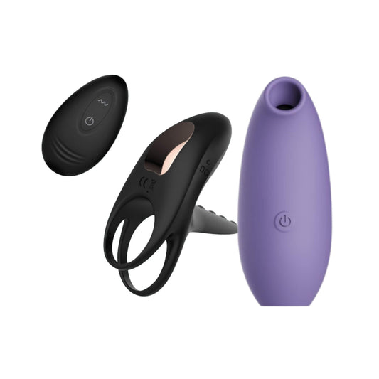 Pack de anillo vibrador con succionador de clítoris