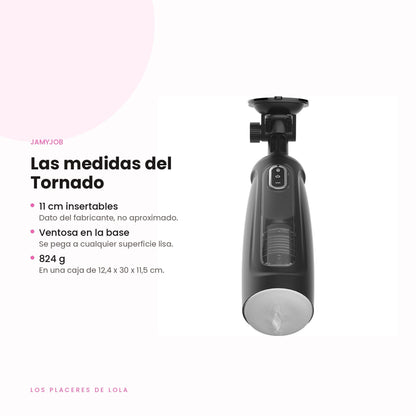 Medidas del Tornado: 11 cm insertables, ventosa en la base y 824 g