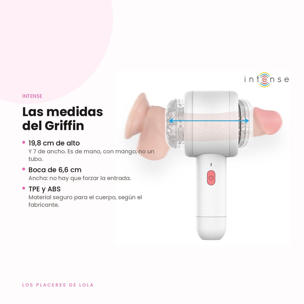 Medidas del Griffin: 19,8 cm de alto, boca de 6,6 cm, en TPE y ABS